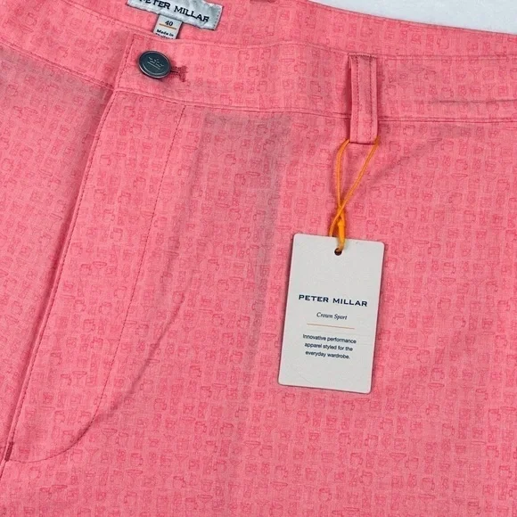 Peter Millar Golf Shorts Men’s 40 Pink Cocktail Shackleford Crown Sports Active - Picture 3 of 13